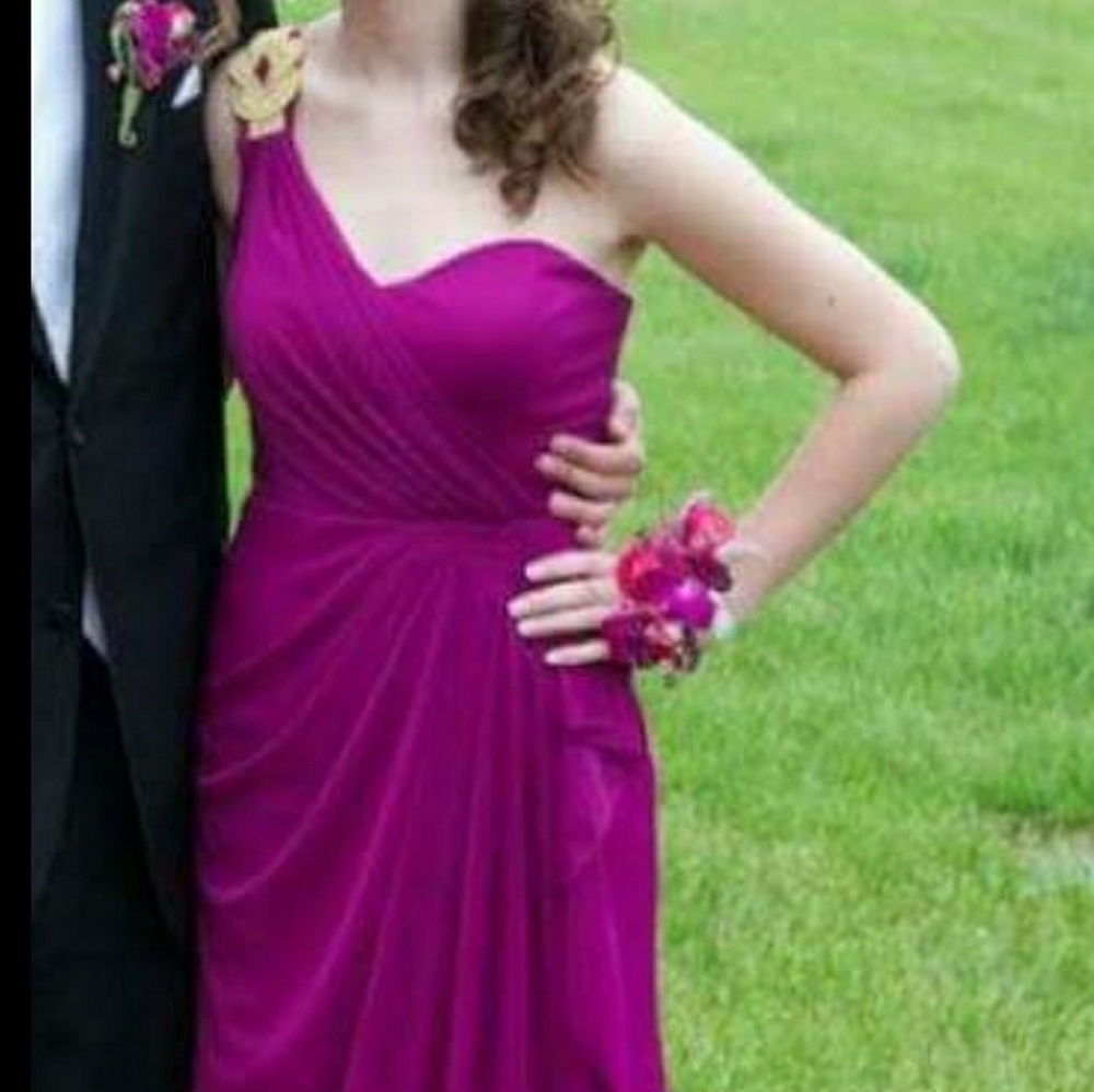 Floor Length one shoulder gown